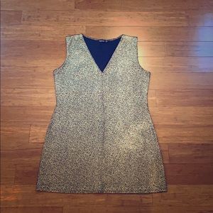 Boohoo V-neck gold and black dress (US size 12)